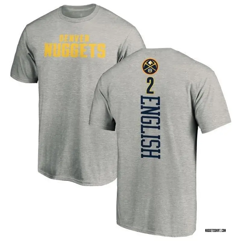 Men's Alex English Denver Nuggets Ash Backer T-Shirt