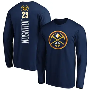 Men's Cameron Johnson Denver Nuggets Navy Backer Long Sleeve T-Shirt