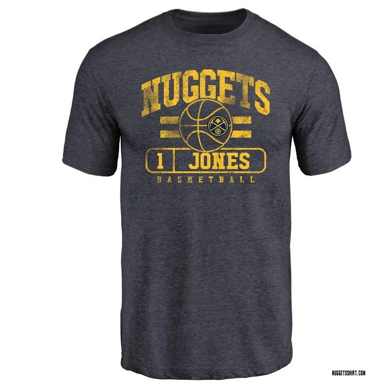 Men's Curtis Jones Denver Nuggets Navy Baseline Tri-Blend T-Shirt