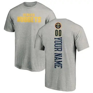 Men's Custom Denver Nuggets Ash Custom Backer T-Shirt