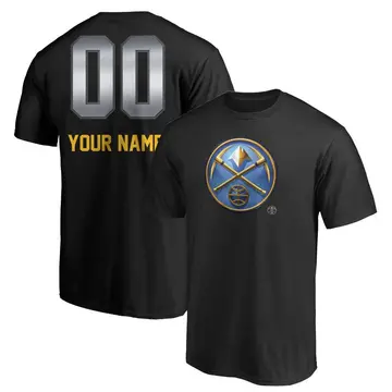 Men's Custom Denver Nuggets Black Custom Midnight Mascot T-Shirt