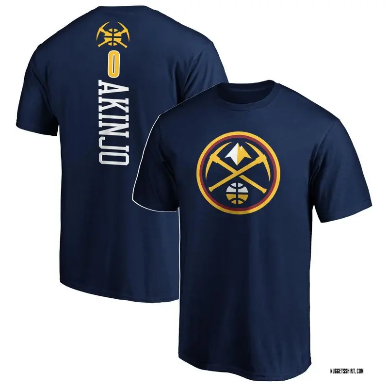 Men's James Akinjo Denver Nuggets Navy Backer T-Shirt