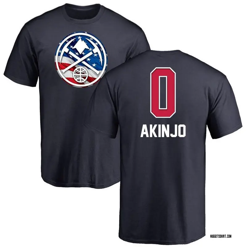 Men's James Akinjo Denver Nuggets Navy Name and Number Banner Wave T-Shirt