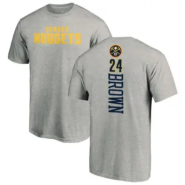 Men's Moses Brown Denver Nuggets Ash Backer T-Shirt