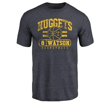 Men's Peyton Watson Denver Nuggets Navy Baseline Tri-Blend T-Shirt
