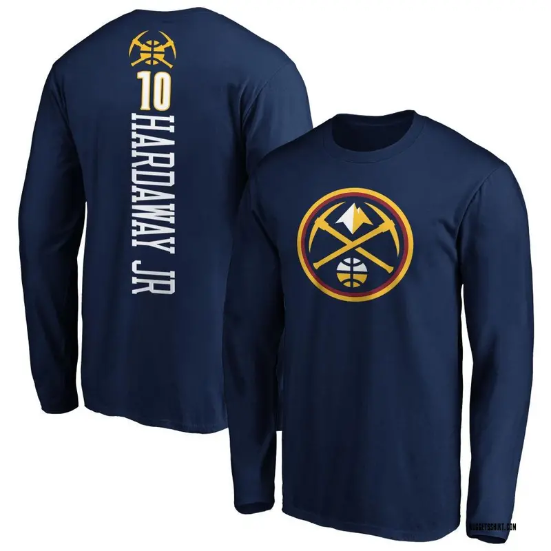 Men's Tim Hardaway Jr. Denver Nuggets Navy Backer Long Sleeve T-Shirt