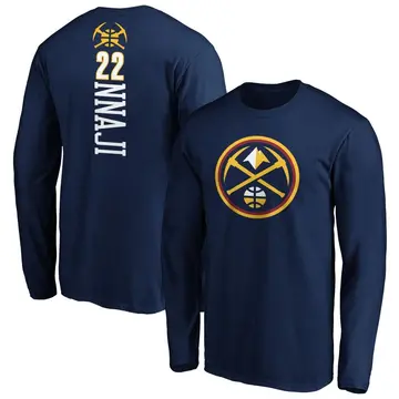 Men's Zeke Nnaji Denver Nuggets Navy Backer Long Sleeve T-Shirt