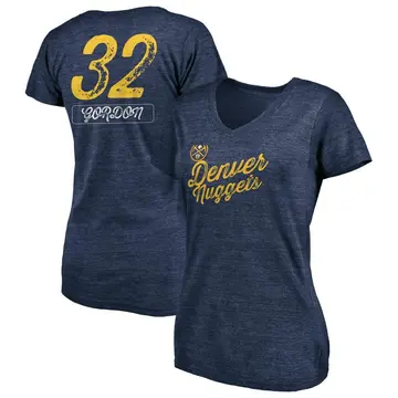 Women's Aaron Gordon Denver Nuggets Navy Sideline Tri-Blend V-Neck T-Shirt