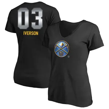 Women's Allen Iverson Denver Nuggets Black Midnight Mascot T-Shirt
