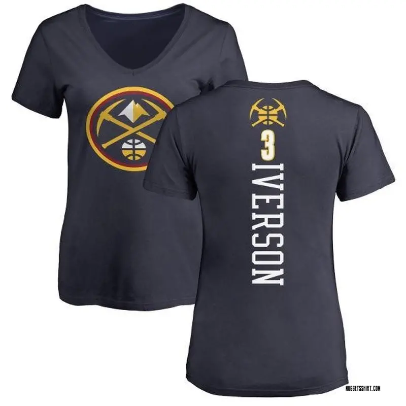 Women's Allen Iverson Denver Nuggets Navy Backer T-Shirt