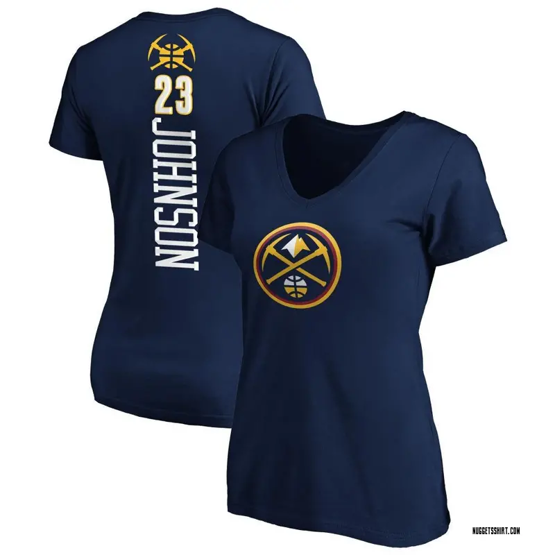 Women's Cameron Johnson Denver Nuggets Navy Backer T-Shirt