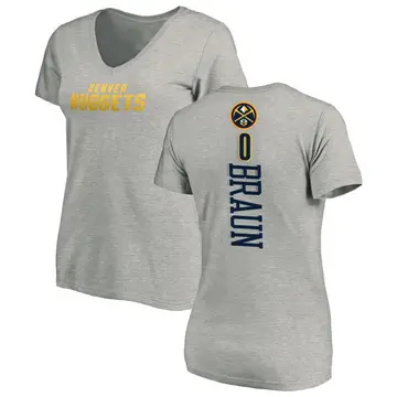 Women's Christian Braun Denver Nuggets Ash Backer T-Shirt