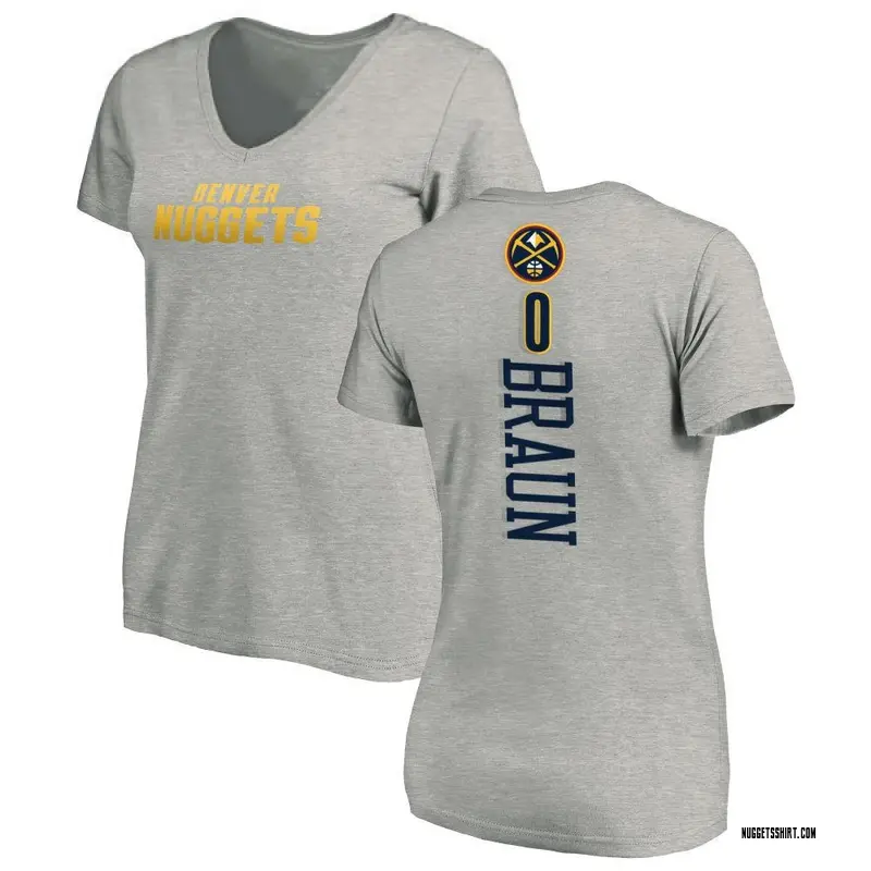 Women's Christian Braun Denver Nuggets Ash Backer T-Shirt