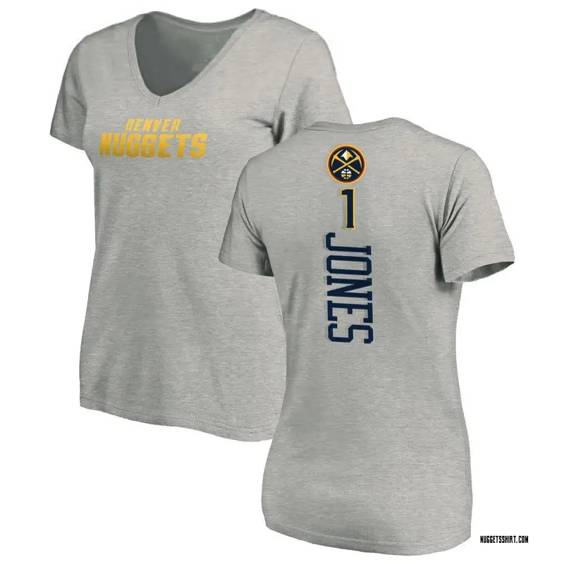 Women's Curtis Jones Denver Nuggets Ash Backer T-Shirt