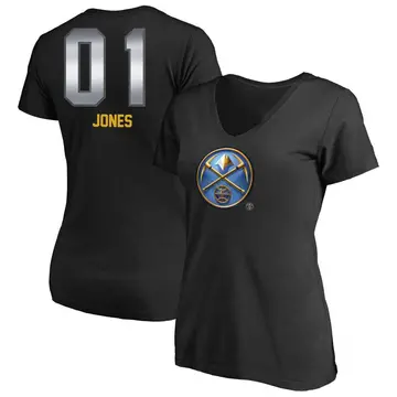 Women's Curtis Jones Denver Nuggets Black Midnight Mascot T-Shirt