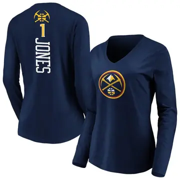 Women's Curtis Jones Denver Nuggets Navy Backer Long Sleeve T-Shirt
