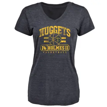 Women's DaRon Holmes II Denver Nuggets Navy Baseline Tri-Blend T-Shirt