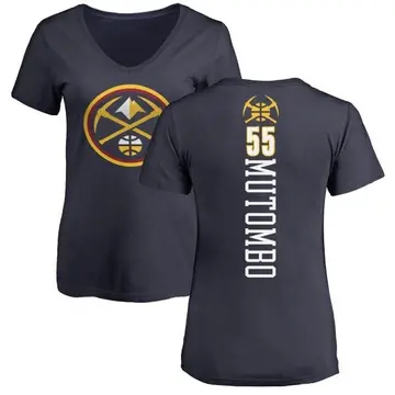 Women's Dikembe Mutombo Denver Nuggets Navy Backer T-Shirt