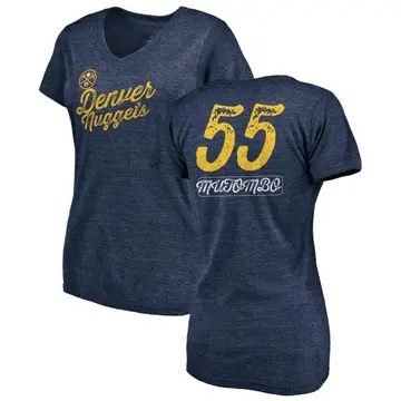 Women's Dikembe Mutombo Denver Nuggets Navy Sideline Tri-Blend V-Neck T-Shirt