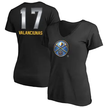 Women's Jonas Valanciunas Denver Nuggets Black Midnight Mascot T-Shirt