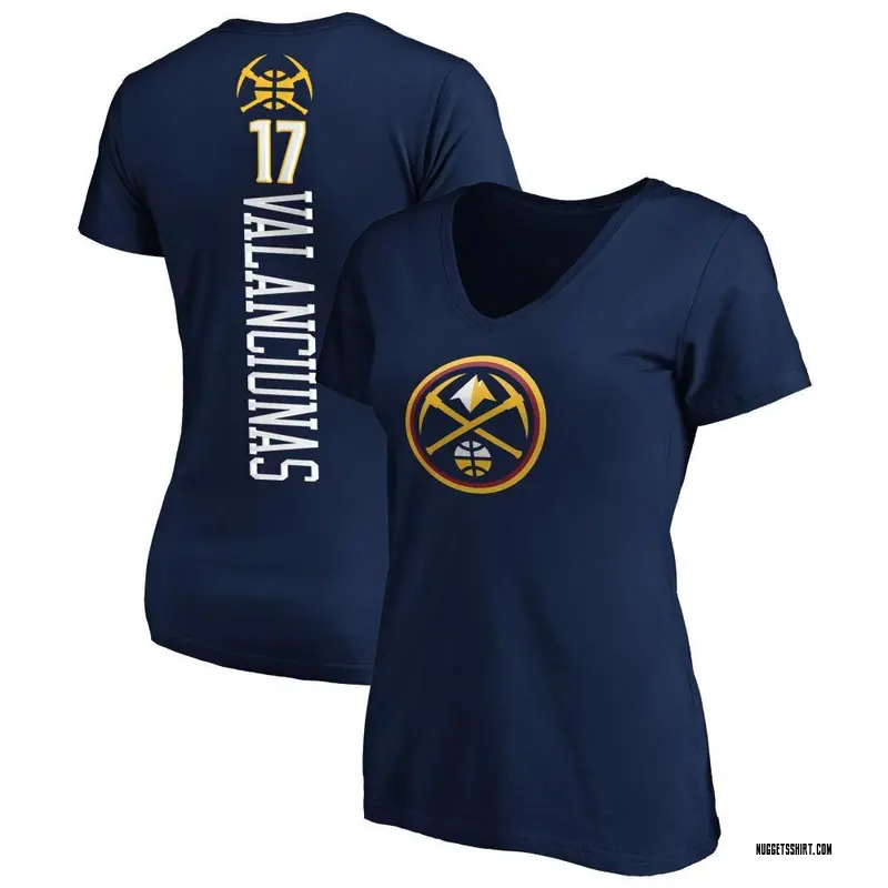 Women's Jonas Valanciunas Denver Nuggets Navy Backer T-Shirt