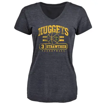 Women's Julian Strawther Denver Nuggets Navy Baseline Tri-Blend T-Shirt