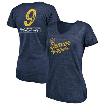 Women's Justin Holiday Denver Nuggets Navy Sideline Tri-Blend V-Neck T-Shirt