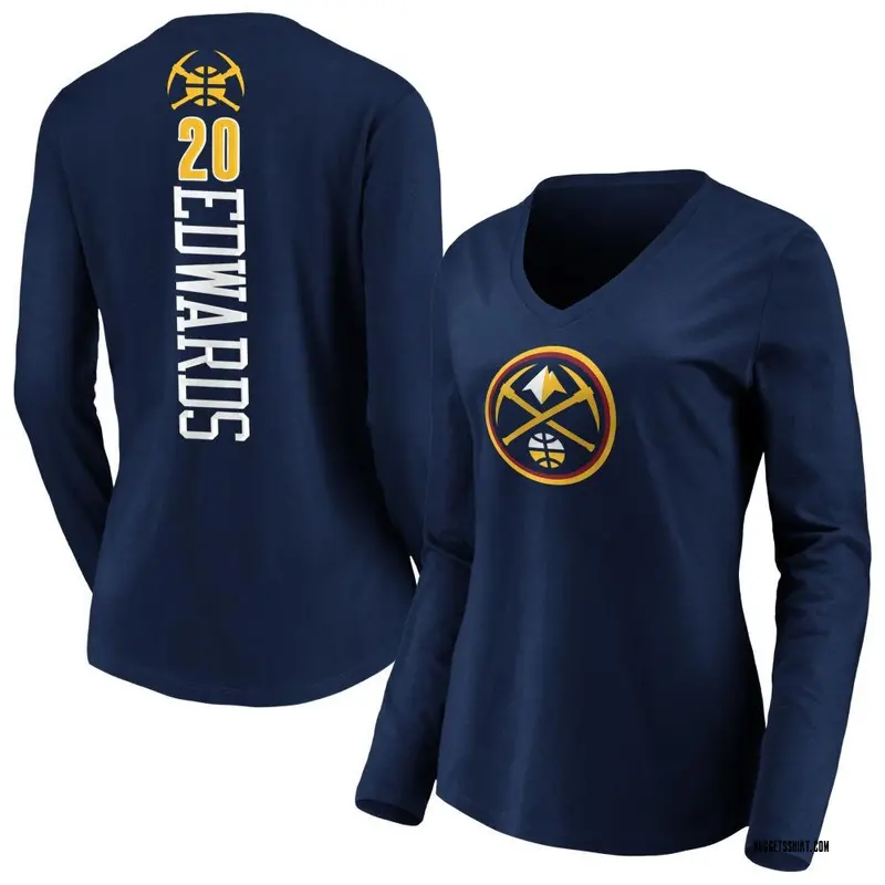 Women's Kessler Edwards Denver Nuggets Navy Backer Long Sleeve T-Shirt