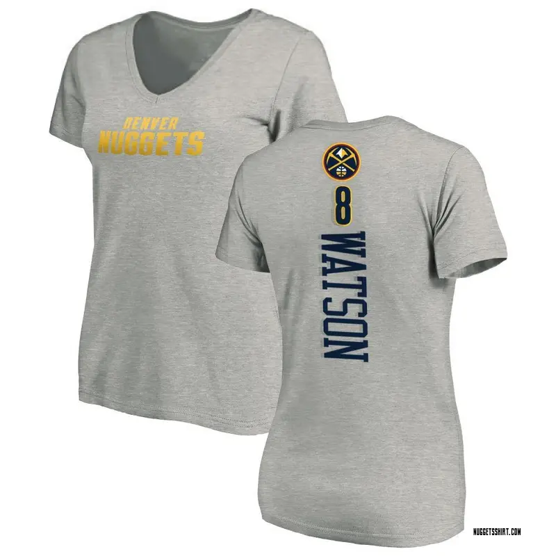 Women's Peyton Watson Denver Nuggets Ash Backer T-Shirt