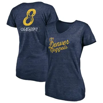 Women's Peyton Watson Denver Nuggets Navy Sideline Tri-Blend V-Neck T-Shirt