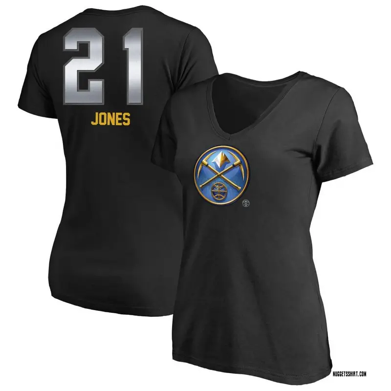Women's Spencer Jones Denver Nuggets Black Midnight Mascot T-Shirt