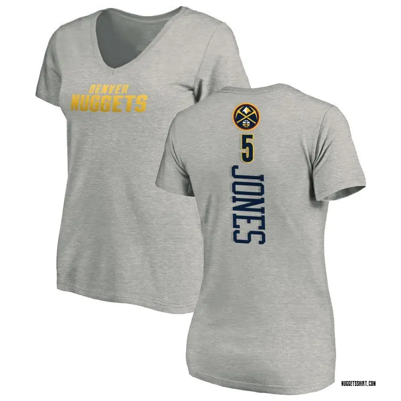 Women's Tyus Jones Denver Nuggets Ash Backer T-Shirt