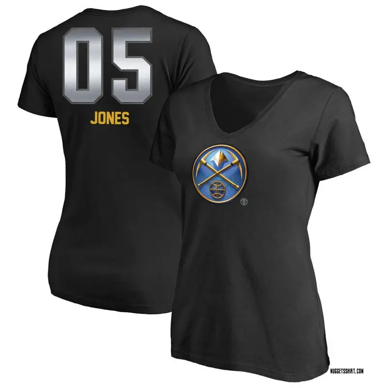 Women's Tyus Jones Denver Nuggets Black Midnight Mascot T-Shirt