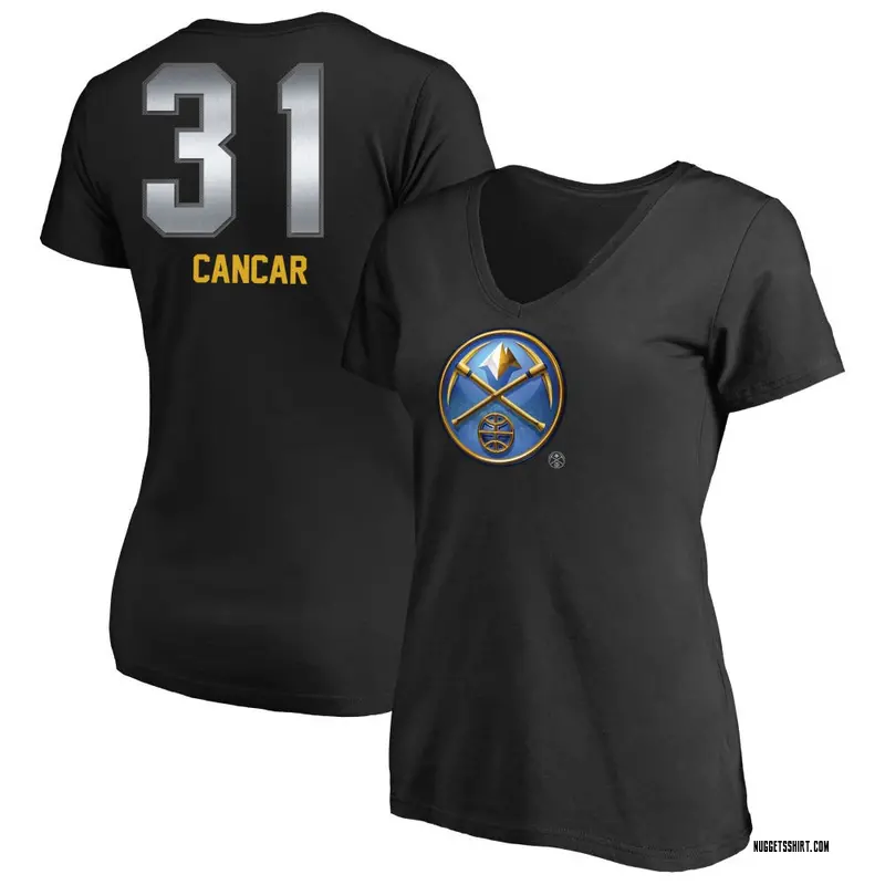 Women's Vlatko Cancar Denver Nuggets Black Midnight Mascot T-Shirt