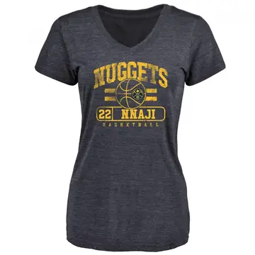 Women's Zeke Nnaji Denver Nuggets Navy Baseline Tri-Blend T-Shirt