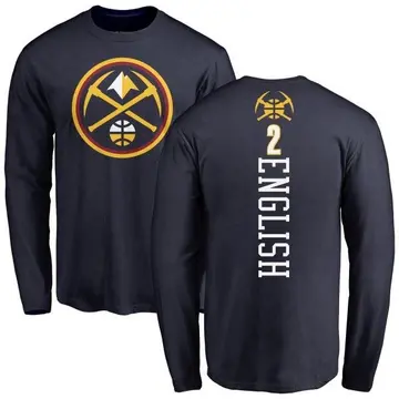 Youth Alex English Denver Nuggets Navy Backer Long Sleeve T-Shirt