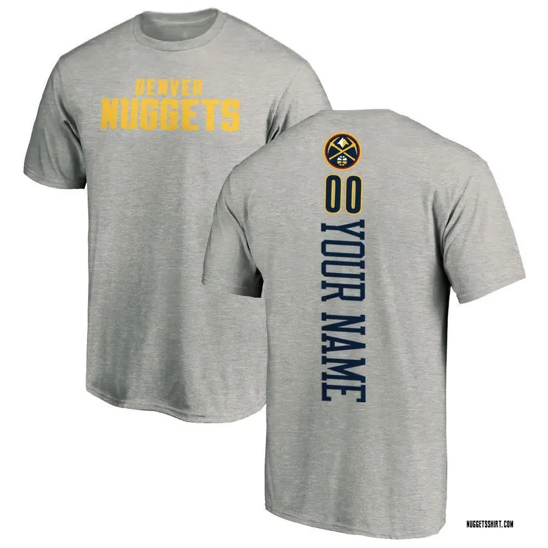 Youth Custom Denver Nuggets Ash Custom Backer T-Shirt