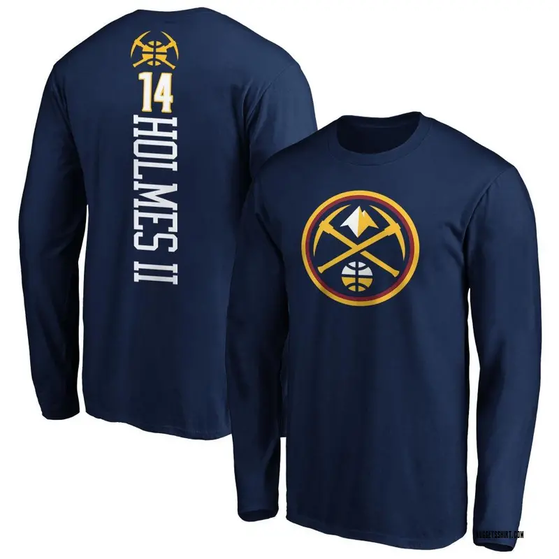 Youth DaRon Holmes II Denver Nuggets Navy Backer Long Sleeve T-Shirt