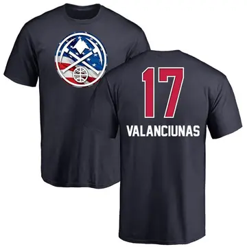 Youth Jonas Valanciunas Denver Nuggets Navy Name and Number Banner Wave T-Shirt