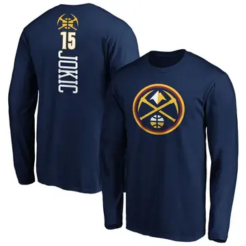 Youth Nikola Jokic Denver Nuggets Navy Backer Long Sleeve T-Shirt