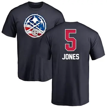 Youth Tyus Jones Denver Nuggets Navy Name and Number Banner Wave T-Shirt